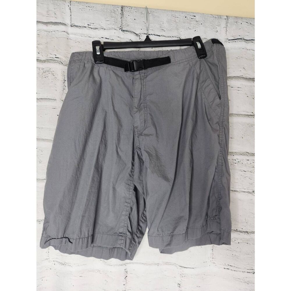 Kavu Mens Outdoor Shorts Gray Belt 100% Cotton Mens Size 38 Outdoor